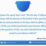 On the day of Qiyaamah a crown of such brilliance will be placed on the heads of the parents of one who learnt the Qur'an and practised on its laws