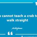 You cannot teach a crab to walk straight