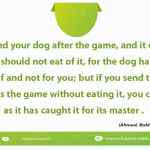 If you send your dog after the game, and it eats part of it, you should not eat of it, for the dog has hunted for itself and not for you