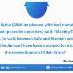 Making Tawaaf of Baitullah, to walk between Safa and Marwah and to pelt stones (at the Jimmar) have been ordained for establishing the remembrance of Allah Ta'ala