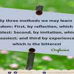 By three methods we may learn wisdom