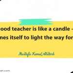 A good teacher is like a candle