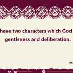 You have two characters which God likes; gentleness and deliberation.