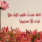 وإنّي يا الله مَدَدتُ قلبي إليك