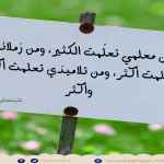 من معلمي تعلّمت الكثير